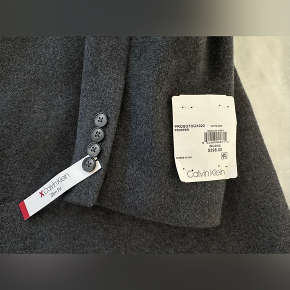 Men’s Grey Calvin Klein Wool Jacket - Picture 3 of 4